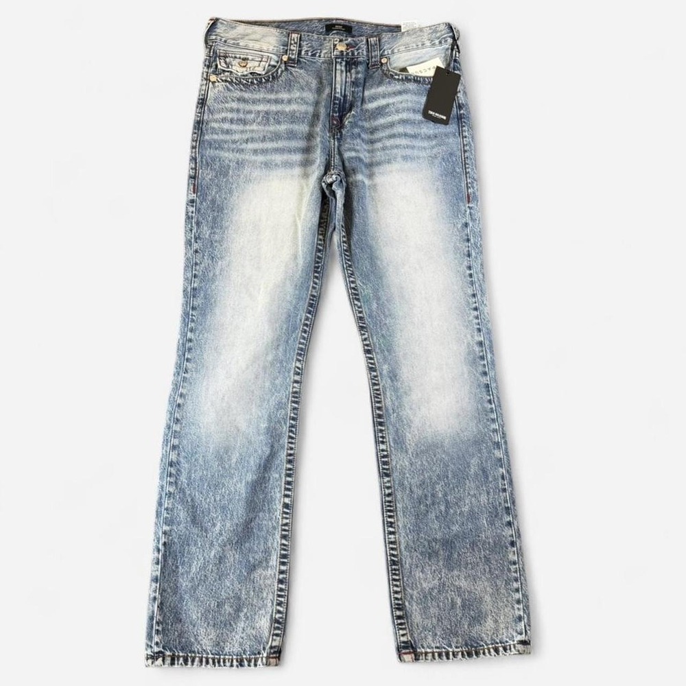 NWT True Religion Ricky Straight Flap Pocket Leg Warped‎ Logo Size 36 (36x32)